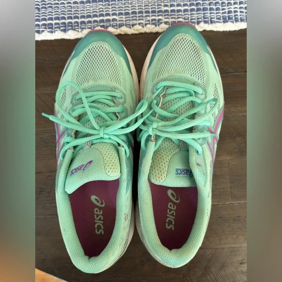 Asics Women’s Running Shoes – Size 9.5, Teal with Purple & White - Picture 2 of 4